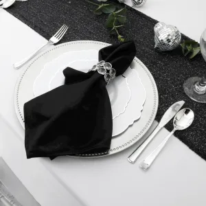 10 pc/pk Crystal Napkin Ring - Silver