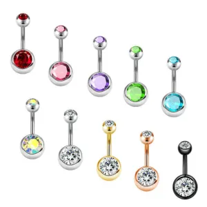 14G 6mm Crystal Daily Belly Button Rings Pack Dainty Small Belly Buttons