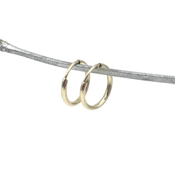 14KGF Thin Round Endless Hoops
