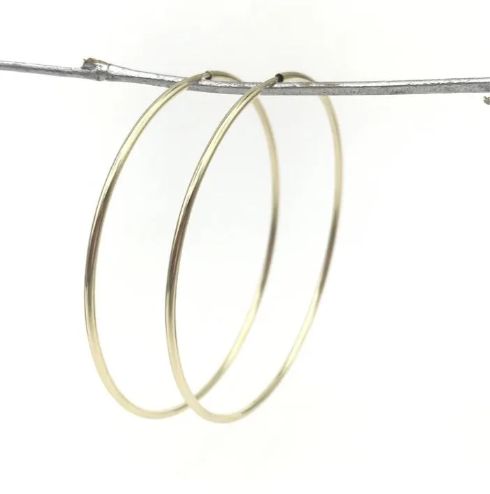 14KGF Thin Round Endless Hoops