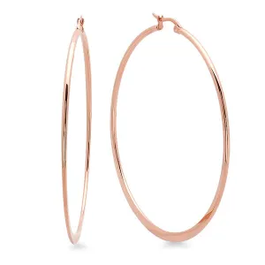 18 KT ROSE GOLD PLATED 65MM HOOP EARRINGS
