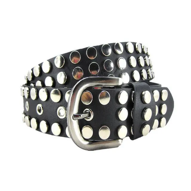 1977 Punk Style Belt with Flat Round Rivets