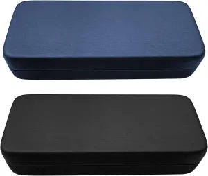 2 Pcs Hard Shell Eyeglass Case,Glasses Case Hard Shell,PU Leather Glasses Case,Hard Glasses Case