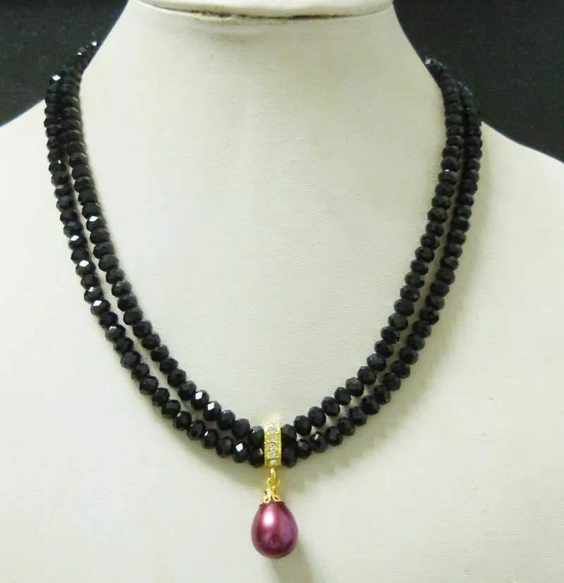 2 row crystal necklace  pendant. Ms. various occasions to wear