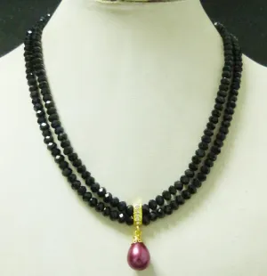 2 row crystal necklace  pendant. Ms. various occasions to wear