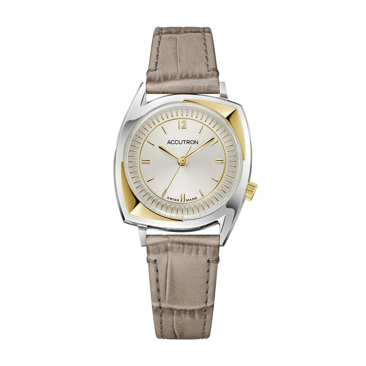 203 Football Gold Relief Watch - Light Grey