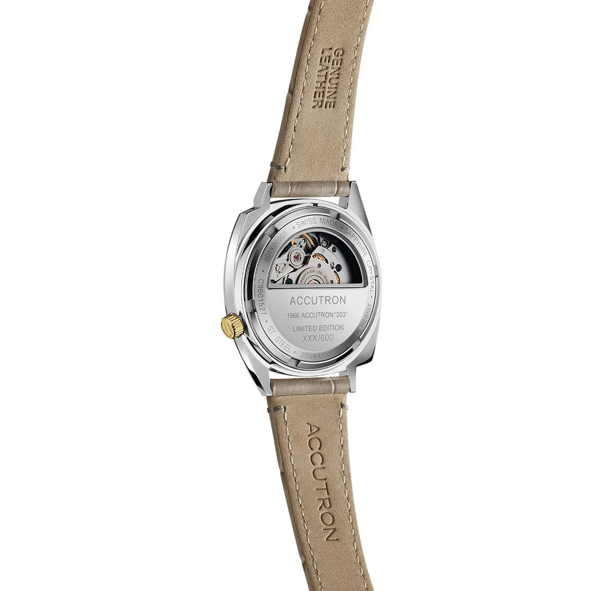 203 Football Gold Relief Watch - Light Grey