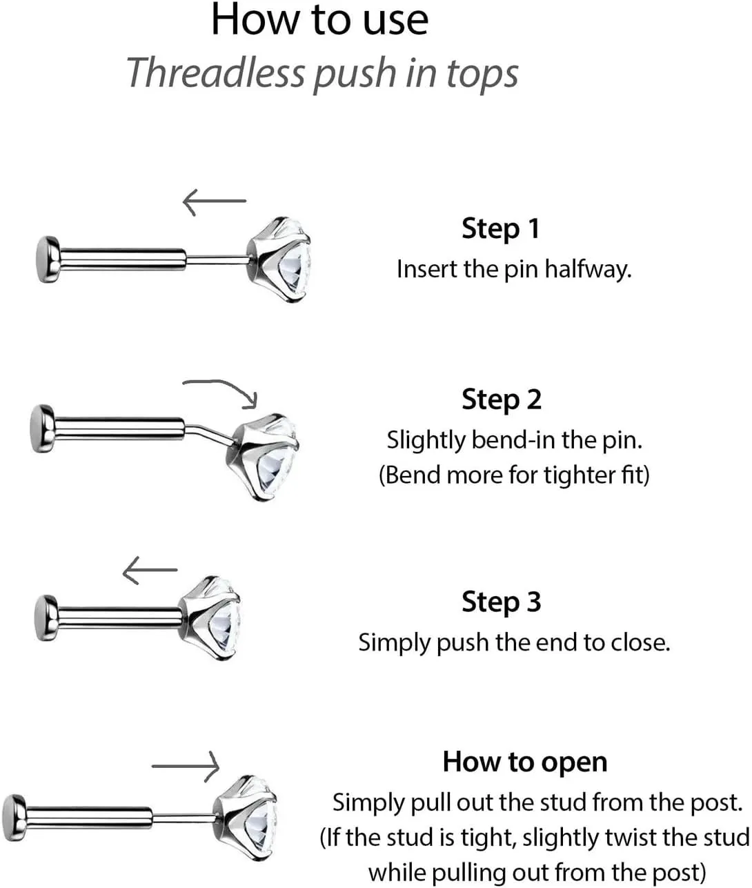 20G/18G/16G Titanium Flat Back Earrings, Threadless Nose Stud Tiny Stud Earrings, Cartilage Tragus Piercing Jewelry Conch Helix Stud