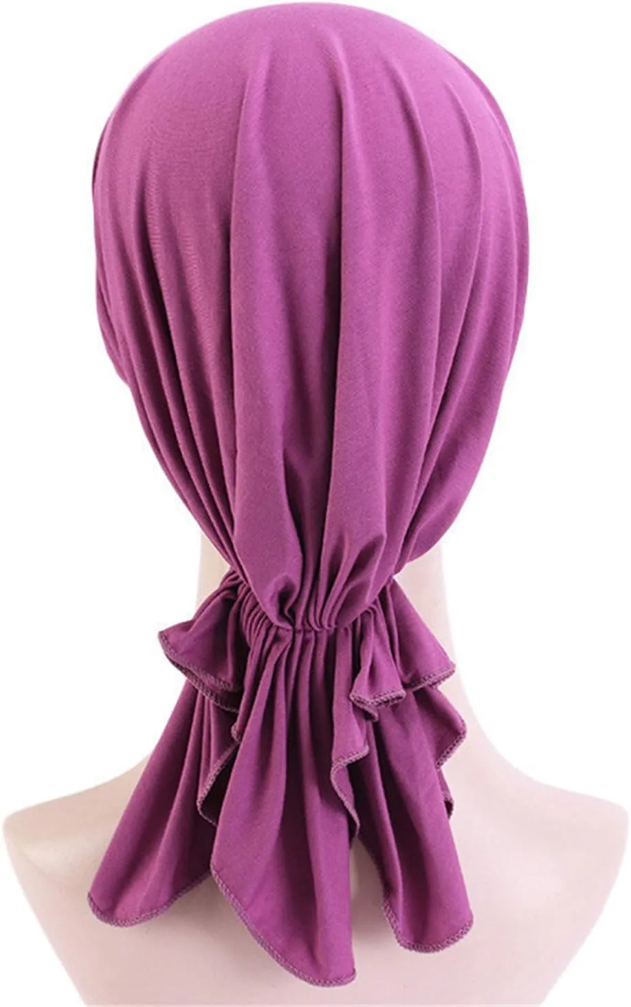 4 Pieces Pre Tied Head Scarves Slip On Beanies Chemo Covers Cap for Women
