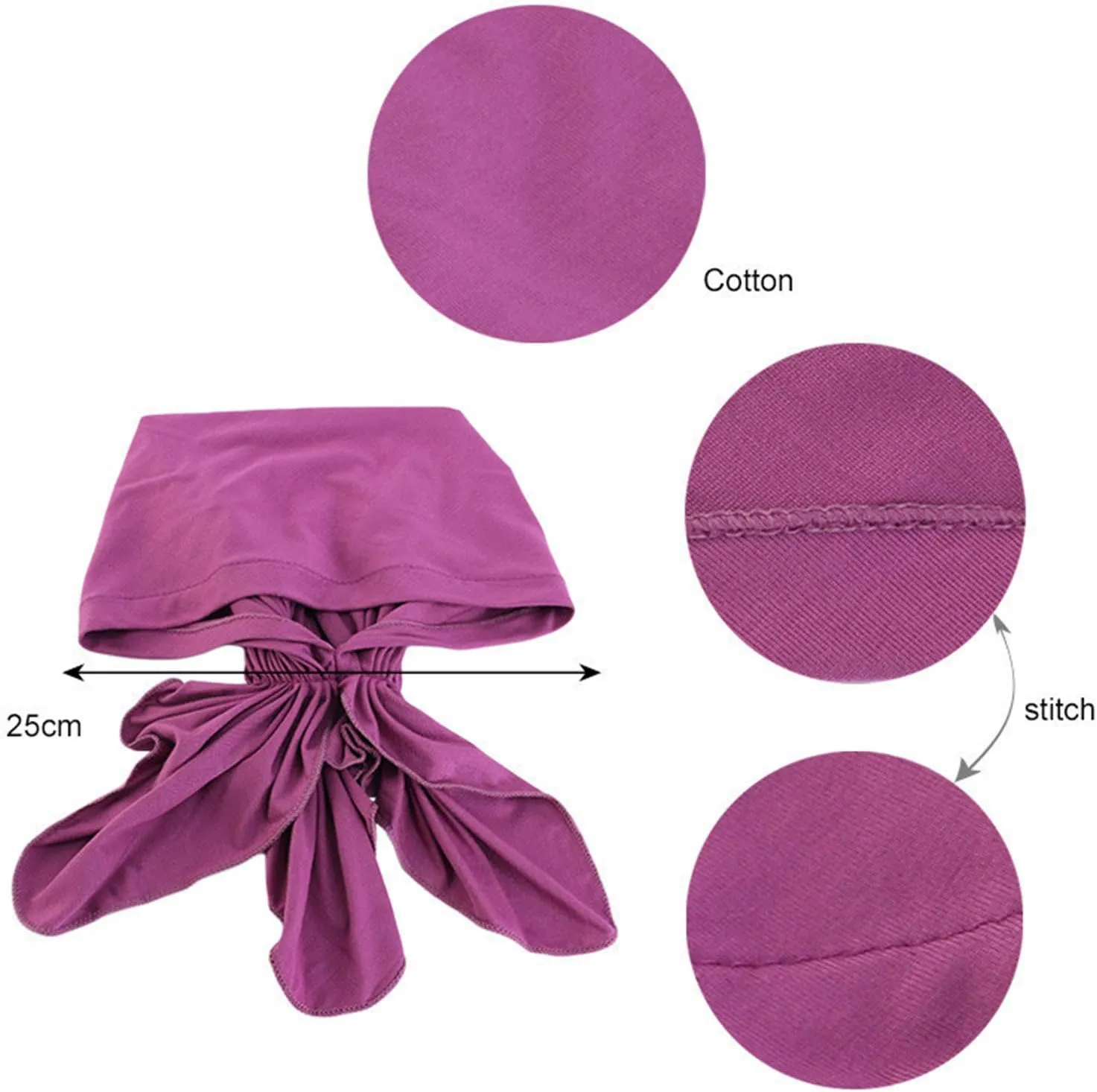 4 Pieces Pre Tied Head Scarves Slip On Beanies Chemo Covers Cap for Women