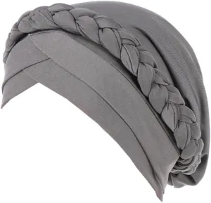 African Women Turban Hats - Braid Twist Solid Caps Pre Tied Chemo Cancer Headscarf Headwrap Hair Cover
