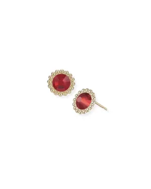Allure Stud Earrings in Red Crystal/Gold