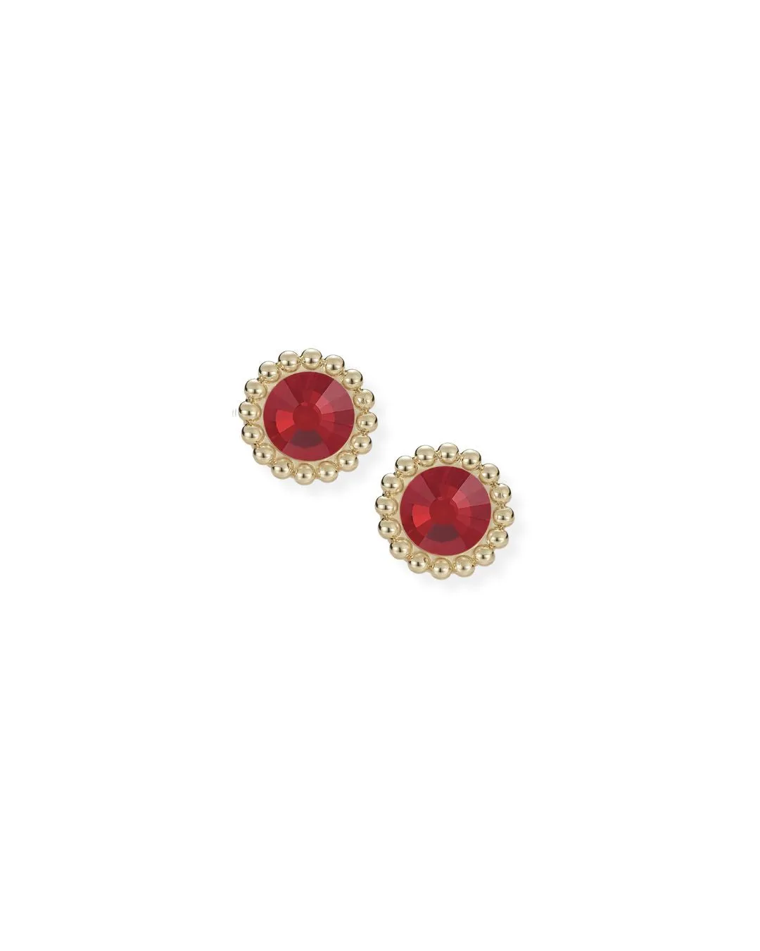 Allure Stud Earrings in Red Crystal/Gold