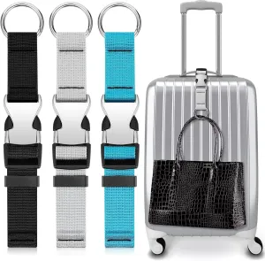 Amylove 3 Pcs Add a Bag Luggage Straps Gripper Heavy Duty Jacket Valises Strap for Travel Belt with Buckle Adjustable Baggage