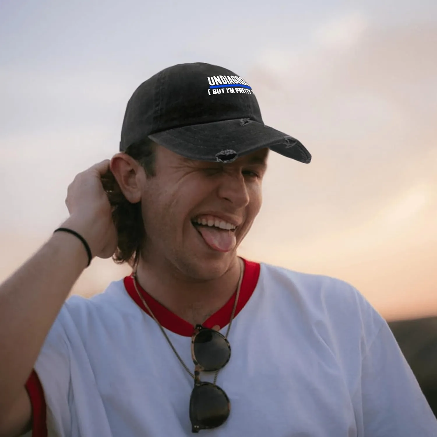 Announcement,Undiagnosed, But I'm Pretty Sure Hat for Men Funny Washed Distressed Baseball Caps