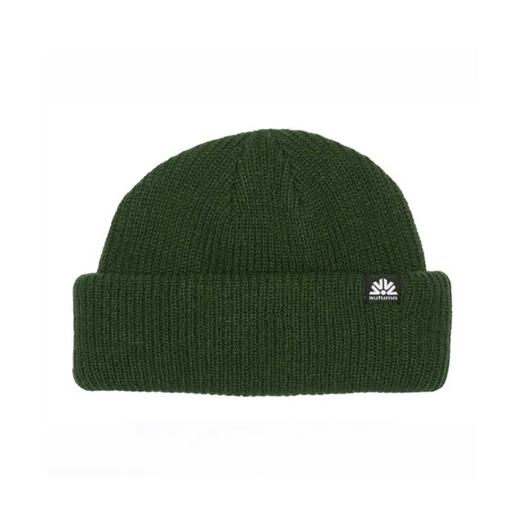 Autumn Double Roll Beanie - Deep Forest