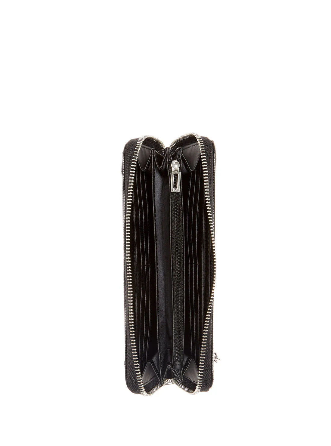 Black Large Zip Around Wallet