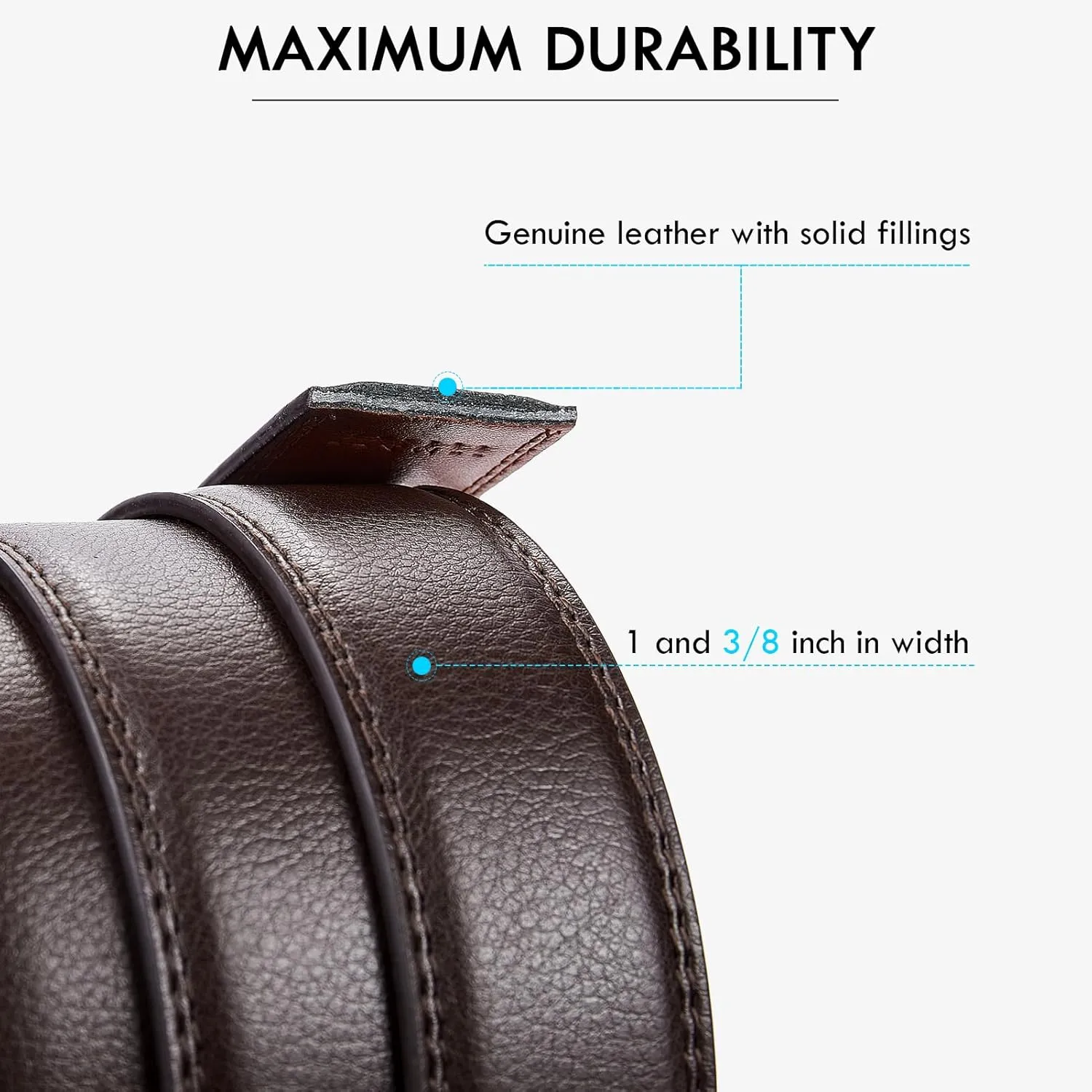 BOSTANTEN Mens Belt Leather Ratchet Belt For Men Dress and Casual with Adjustable Buckle, Trim to Fit