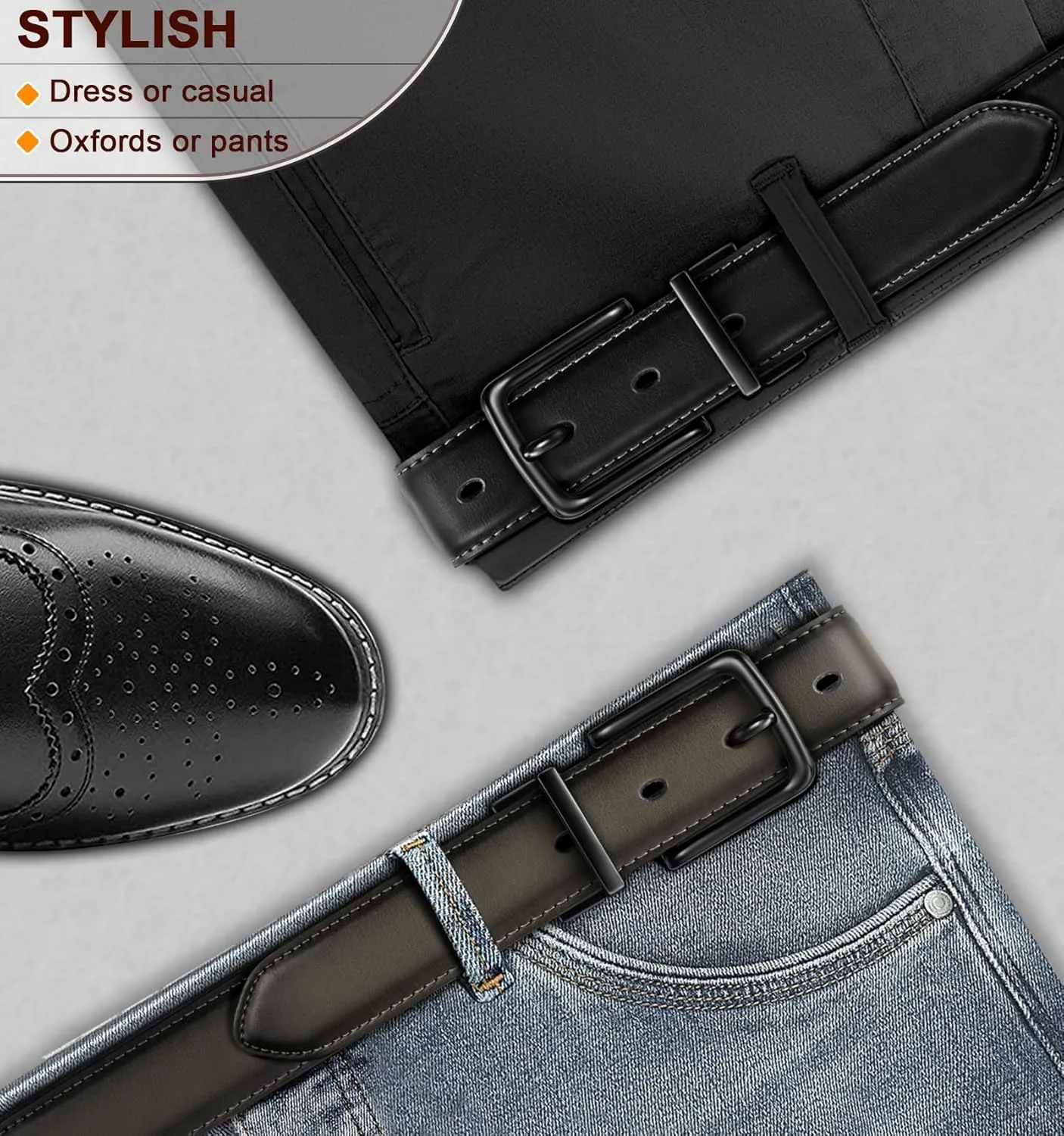 BULLIANT Men's Belt,Reversible Belt Adjustable For Gift Men 1.25??Cut For Fit-2 Sides in 1 Belt(Not 2)