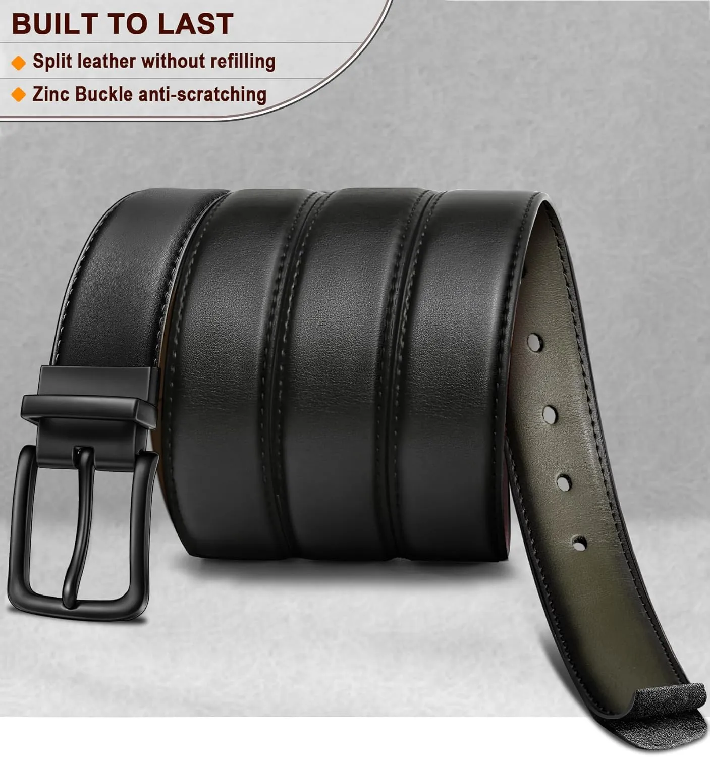 BULLIANT Men's Belt,Reversible Belt Adjustable For Gift Men 1.25??Cut For Fit-2 Sides in 1 Belt(Not 2)