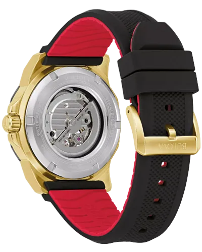 Bulova 98A272 Marine Star Automatic Black Silicone Strap Men Watches