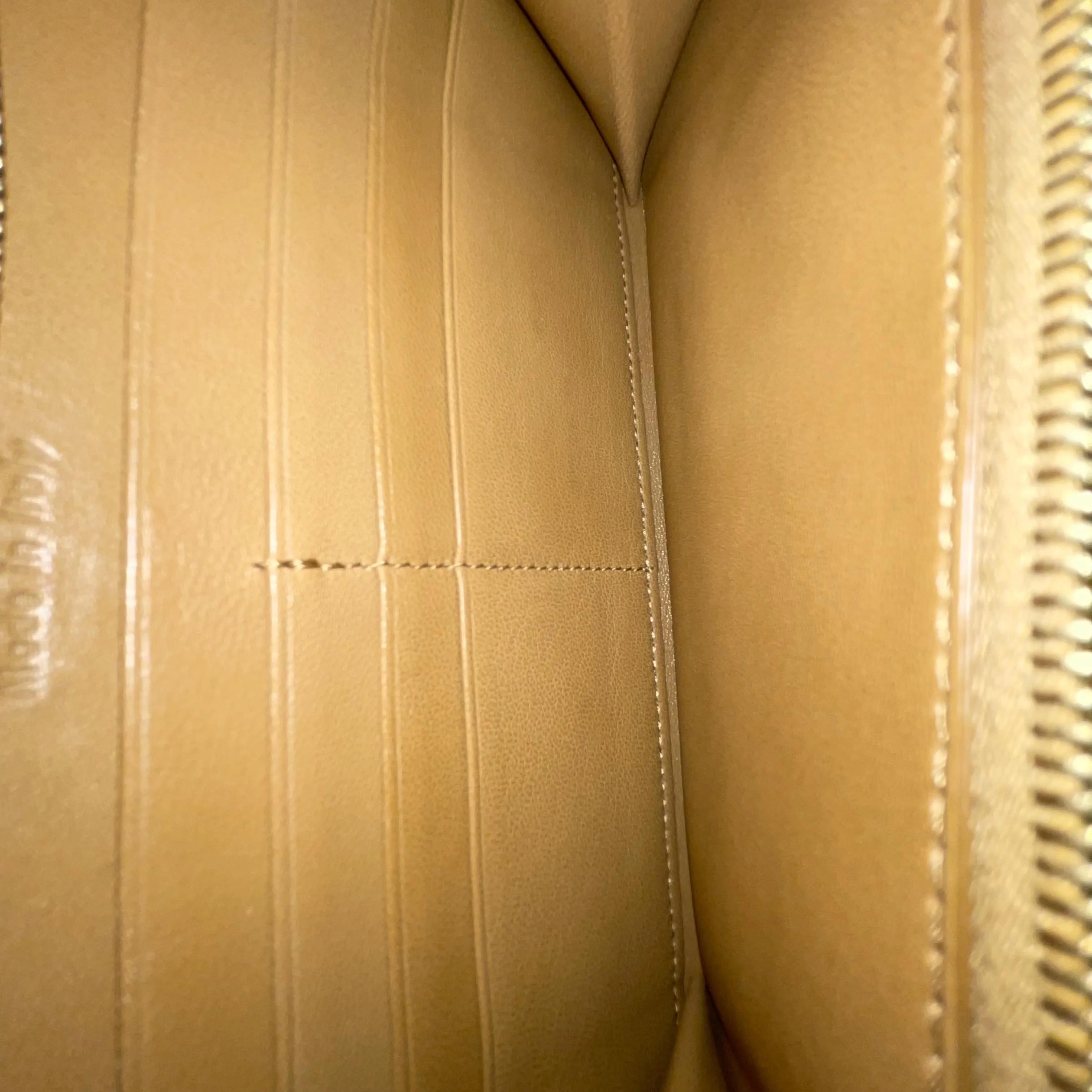 CELINE Gold & Red Colorblock Zip Around Wallet