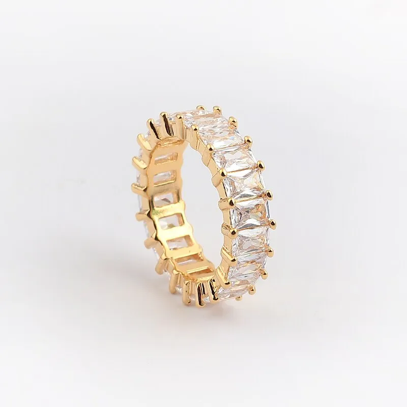 Chicmy-Charm Rhinestone ins Jewelry CZ Gold Lady Rainbow Rings