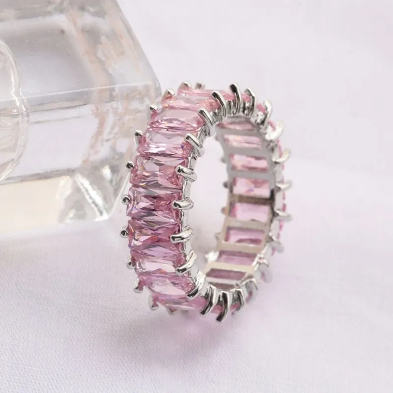 Chicmy-Charm Rhinestone ins Jewelry CZ Gold Lady Rainbow Rings