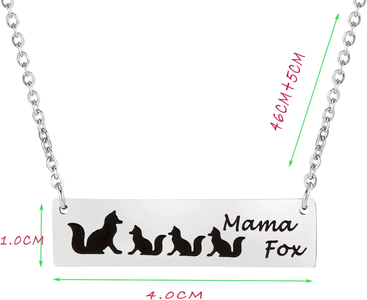 CHOORO Mama Fox Necklace Mama Fox Bar Necklace Mother and Mother??s Day Gift
