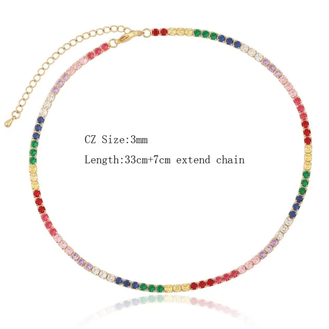 CZ Shiny Waterdrop Choker Drop Charm Necklaces