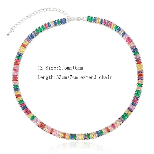 CZ Shiny Waterdrop Choker Drop Charm Necklaces