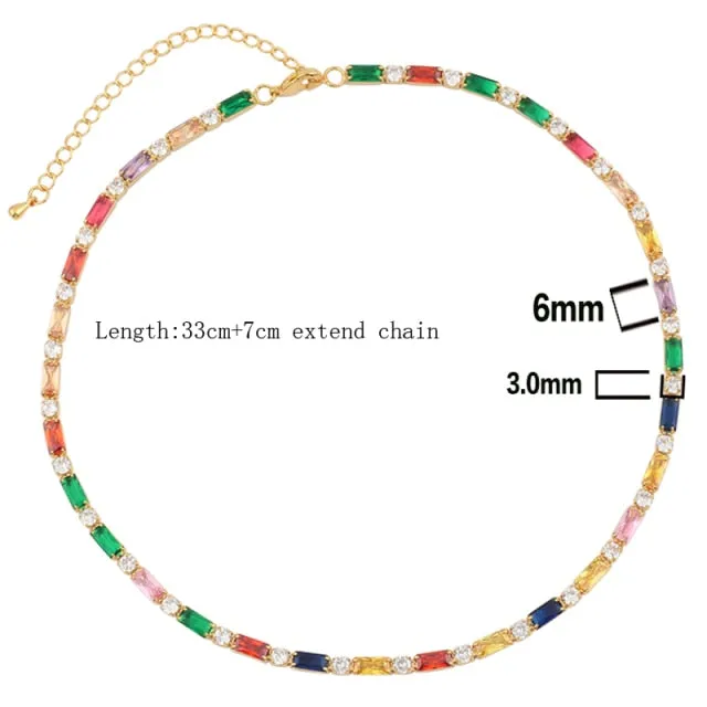 CZ Shiny Waterdrop Choker Drop Charm Necklaces