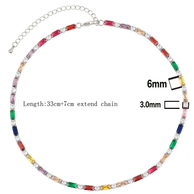 CZ Shiny Waterdrop Choker Drop Charm Necklaces