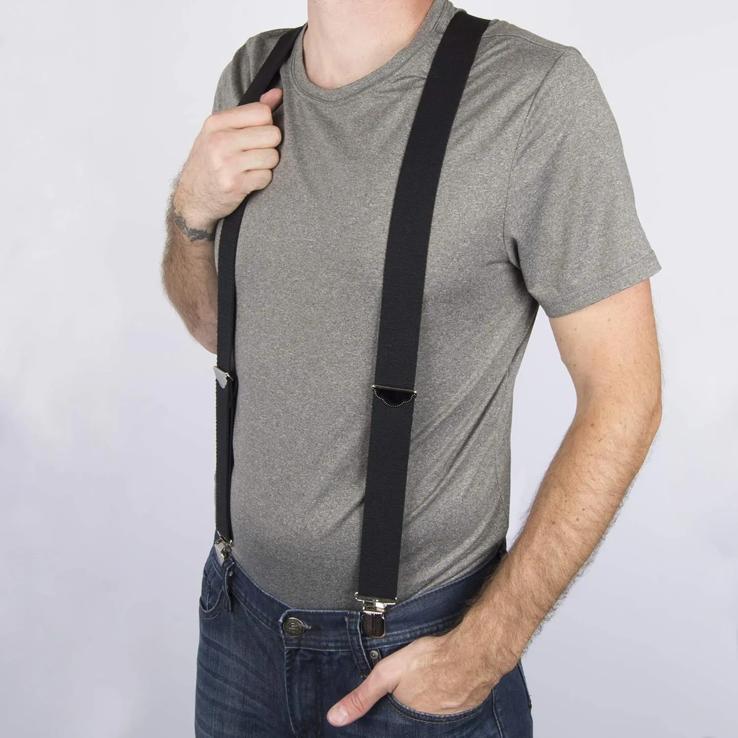 Dickies Men's 1-1/4 Solid Straight Clip Suspender