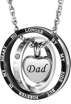 Dletay Urn Necklace for Ashes Stainless Steel Cremation Jewelry Memorial Ash Necklace for Men Women Urn Pendant Ashes Holder