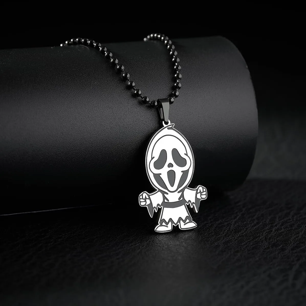Eilygen Horror Movie Inspired Necklace Horror Movie Clown Ghost Skull Pendant Funny Hallowaen Gift