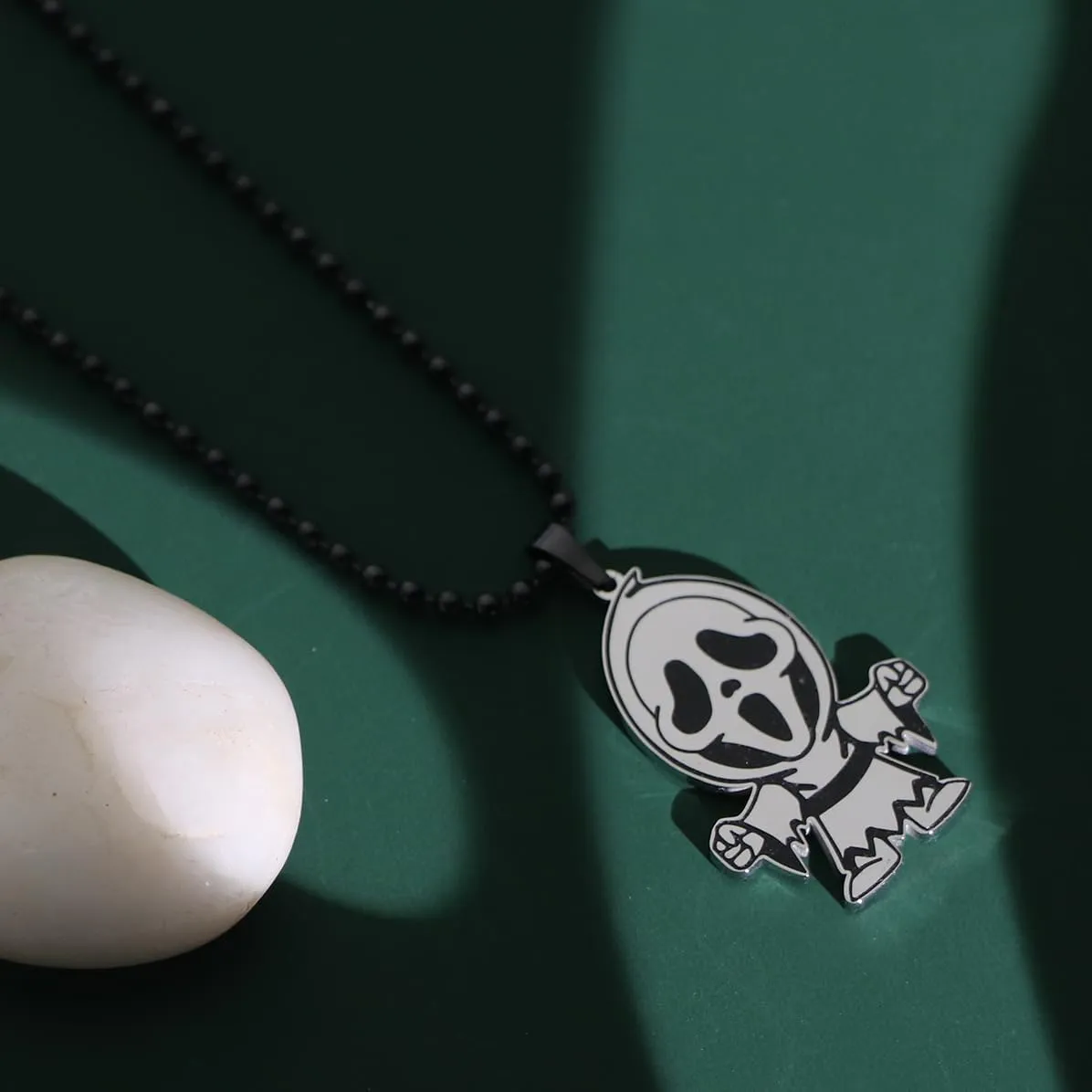 Eilygen Horror Movie Inspired Necklace Horror Movie Clown Ghost Skull Pendant Funny Hallowaen Gift