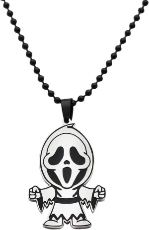 Eilygen Horror Movie Inspired Necklace Horror Movie Clown Ghost Skull Pendant Funny Hallowaen Gift