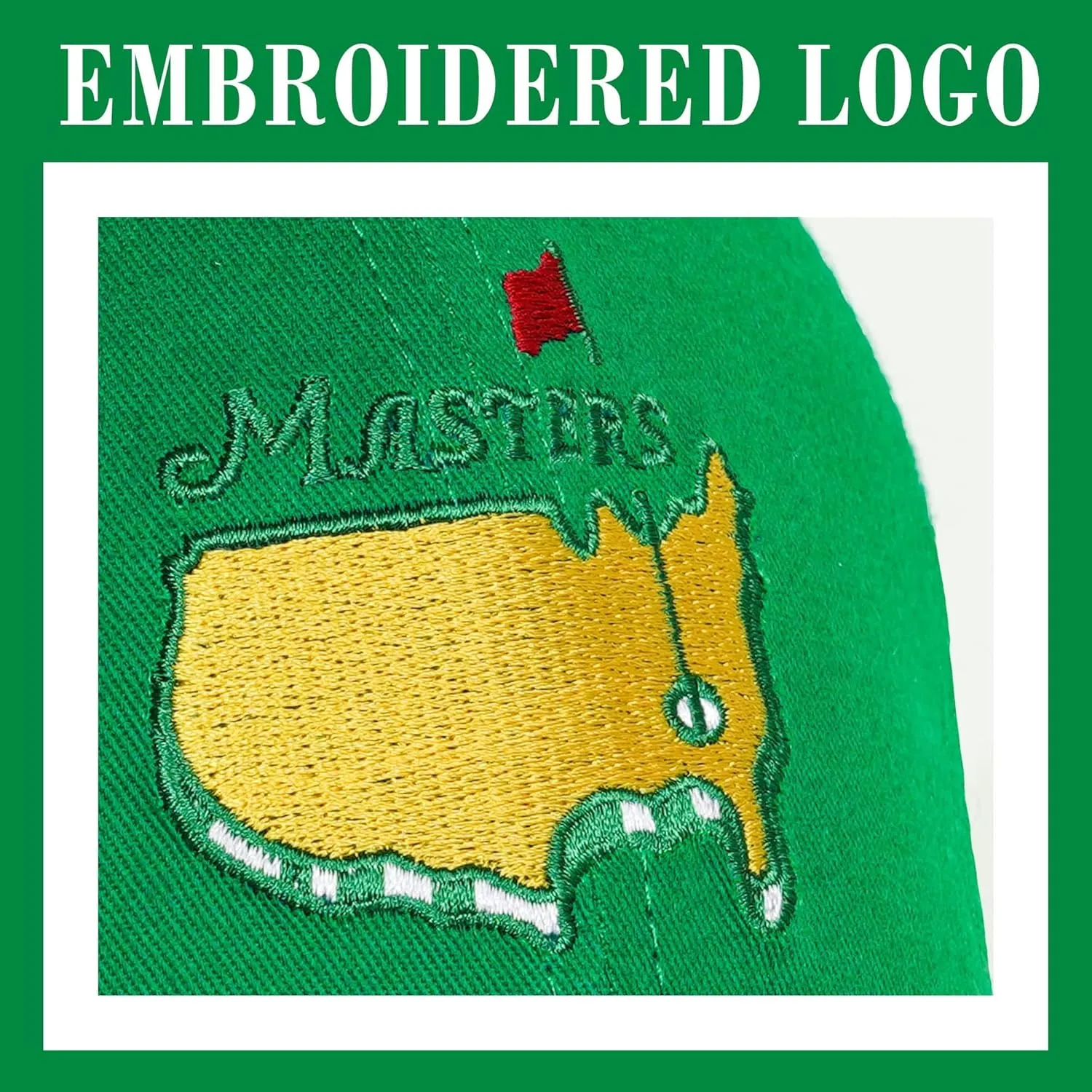 Embroidered Golf Hat for Men Women Green Hat Ball Baseball Cap