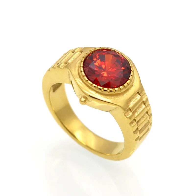 Fashion Watch Shape Gold/Silver Plated Crystal Ring Size 6 -10 Clear Zircon Statement Rings Women