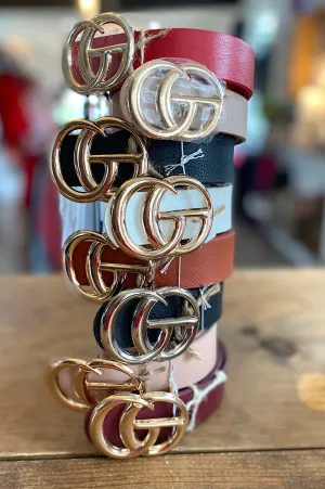 Faux Leather Metal Ring Dupe Belt