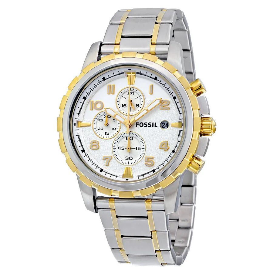 Fossil Dean Chronograph Silver Dial Two-tone Men's Watch FS4795