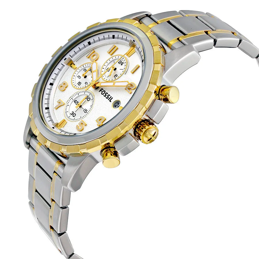 Fossil Dean Chronograph Silver Dial Two-tone Men's Watch FS4795