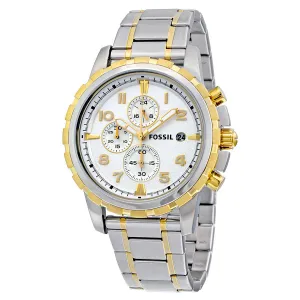 Fossil Dean Chronograph Silver Dial Two-tone Men's Watch FS4795