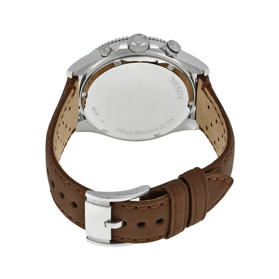 Fossil Wakefield Chronograph Eggshell Dial Brown Leather Men's Watch