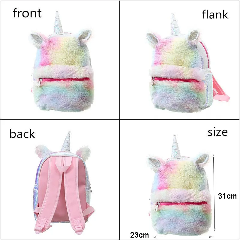 Fuzzy Unicorn Backpack