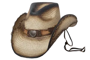 GABRIELLA Biege Straw Cowboy Hat by Austin