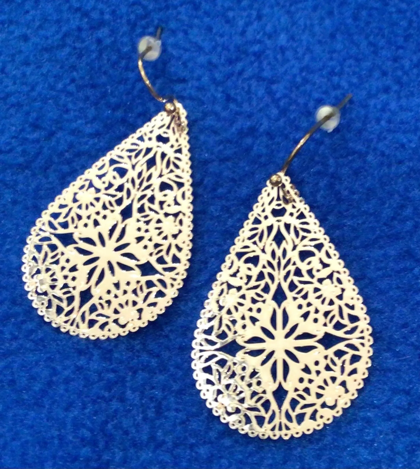 Gold Plated Filagree Earrings Lacey by Rebecca Coutlee