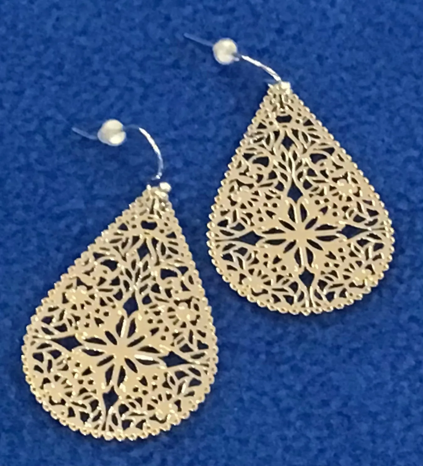 Gold Plated Filagree Earrings Lacey by Rebecca Coutlee