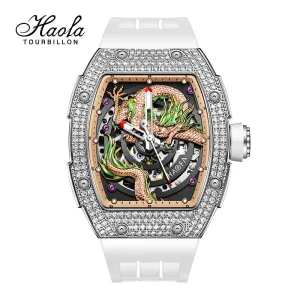 HAOFA 1987S Model Super Luminous Crystal Bezel 3D Dragon Automatic Watch